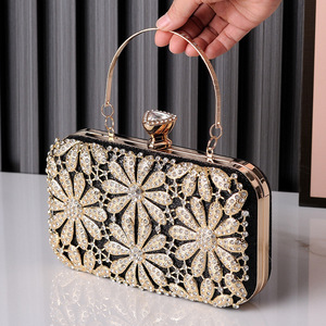 Borse di Lusso Bestseller, Pochette da Cerimonia Intarsiata, Borse da Sera Dorate, Eleganti Borse Argentate con Strass Brillanti - Product Image 3