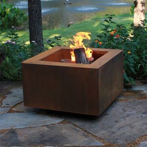 Thickened Corten Steel Log <b>Fire</b> <b>Pit</b>, Durable Outdoor Heating Brazier for Backyard Lawn Use - Product Image 1