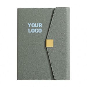 Agenda/Journal/Carnet de budget A5 en cuir PU grainé, avec reliure à anneaux dorés, pliable en trois, très populaire - Product Image 1