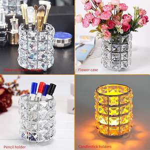 Soporte de cuentas de cristal para brochas de maquillaje, accesorio negro brillante, hecho a mano, peine, pluma, portalápices, papelería, <span class=keywords><strong>escritorio</strong></span> - Product Image 6