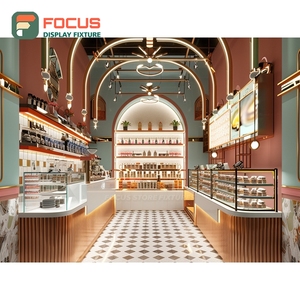 Premium Coffee Merchandise Display Rack White Panel Finish Coffee Bean Display Area Coffee Merchandise Rack - Product Image 3