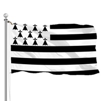 Drapeau de la Bretagne (France) 3x5 pieds, imprimé numériquement, résistant à la décoloration, pour salons professionnels et affichage d'entreprise (OEM/ODM)