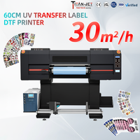 Nouvelle imprimante DTF Titanjet 3/4 3200U1 à tête d'impression automatique 60 cm pour transfert d'encre UV avec lamination, garantie 1 an, 2400 DPI