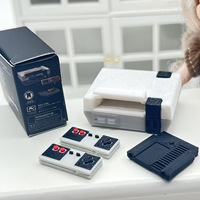 Set Konsol Game Miniatur Retro Kustom Pabrik, Dekorasi Ruangan Rumah Boneka Skala, Koleksi Mainan Model Plastik Vintage, Ornamen