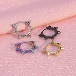 LT-WH324 Orecchini a Cono con Borchie in Acciaio Inox, Stile Hip-Hop, <span class=keywords><strong>Earcuff</strong></span> Personalizzati - Product Image 1