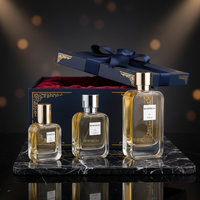Flacon pulvérisateur de parfum pour homme en verre transparent rectangulaire, design simple, fabriqué en Chine, vide, 30 ml, 50 ml, 100 ml, avec couvercle
