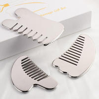 Planche de massage Gua Sha en acier inoxydable 304 à bords dentelés pour le visage et le corps, drainage lymphatique, massage des points de pression, soins de la peau