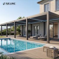 Pergola en aluminium à lames orientables sur mesure pour les constructeurs et les entrepreneurs, pergola en aluminium 6063 pour cour