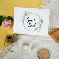 Carnet de visiteurs pour mariage avec couverture en papier offset, reliure spirale et impression dorée