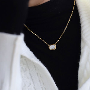 Collares de Plata y Oro PVD Antideslustre de Moda, Joyería Fina de Acero Inoxidable 316L, Collar de Concha Natural para Mujer - Product Image 2