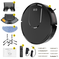 Aspirateur robot intelligent 3500Pa 3-en-1, balayage et lavage, contrôle par application, navigation GPS Android, Wi-Fi, ultra-plat, automatique pour sols