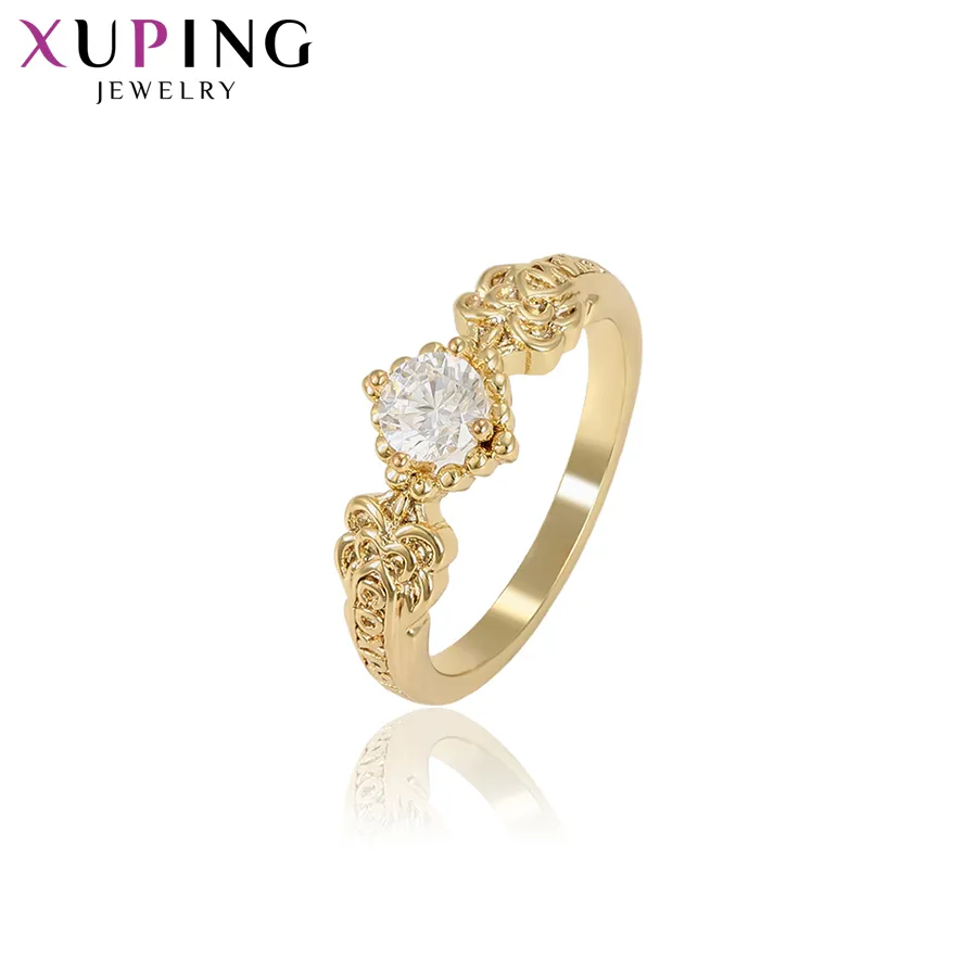 A00919525 Xuping perhiasan elegan 14K cincin warna emas elegan Mewah Romantis vintage trendi cincin khusus