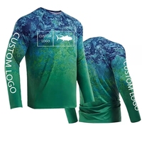 Maillot de pêche personnalisé pour homme à manches longues avec protection UV UPF 50+, séchage rapide et respirant, technique de sublimation et impression sur maille
