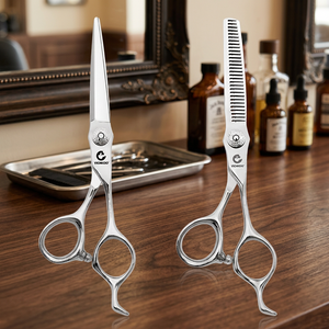 9cr Stainless Steel 6 Inch Sharp Haircut Scissors with Thinning <b>Shears</b> and Styling <b>Tools</b> for All Hair Types - Product Image 1