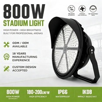 Projecteur LED rond IP66 pour stades sportifs 300W 600W 800W 1000W Dali DMX RGBW pour terrains de football, baseball, soccer, aéroports