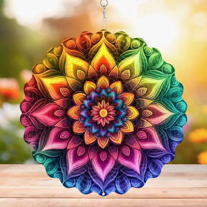 Nhà Máy Trực Tiếp 10 Inch Hiện Đại Mandala Kim Loại Gió Spinner Tùy Chỉnh Mô Hình Trong Nhà Vườn Treo Trang Trí - Product Image 1