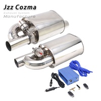 Tubo de Escape con Válvula, Entrada de 63 mm, Cuerpo Ovalado de 212 x 152 mm, Longitud Total de 547 mm, Kit de Silenciador con Válvula - 2 Silenciadores, 1 Controlador