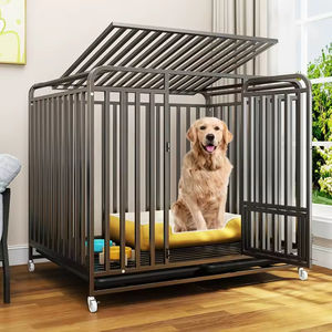 Perrera para perros <span class=keywords><strong>de</strong></span> servicio pesado <span class=keywords><strong>de</strong></span> 48 ", a prueba <span class=keywords><strong>de</strong></span> escape para interiores, carga máxima, cajas para perros <span class=keywords><strong>de</strong></span> 300 libras para perros grandes con 4 ruedas bloqueables - Product Image 5