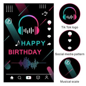 <span class=keywords><strong>Fondo</strong></span> <span class=keywords><strong>de</strong></span> TikTok para Decoración <span class=keywords><strong>de</strong></span> Fiesta <span class=keywords><strong>de</strong></span> Cumpleaños, Pancarta <span class=keywords><strong>de</strong></span> Feliz Cumpleaños, <span class=keywords><strong>Fondo</strong></span> <span class=keywords><strong>de</strong></span> Redes Sociales con Música <span class=keywords><strong>de</strong></span> TikTok - Product Image 3