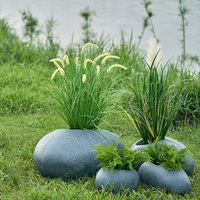 Pot de fleurs décoratif en fibre de verre, style nordique créatif, en ciment, pour intérieur et extérieur, élégant, en forme de pavé, pour la maison et le jardin