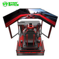 Simulateur de course pour jeu de F1 avec grand cockpit à détection de mouvement, trois écrans, siège dynamique à six axes et force G, équipement MR VR