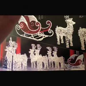 Наружное украшение, Светодиодный 3d мотив, Рождественские сани