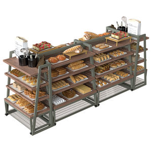 Étagères de supermarché Highbright Présentoir en bois et métal de grande capacité pour un placement mural fiable dans les boulangeries - Product Image 5