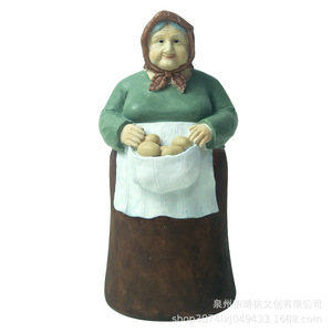 Figuras Rústicas de Resina de Abuela, Decoración Artística para el Hogar, Adornos de Cocina, Escultura de Mujer de Pie, Decoración Artesanal - Product Image 5