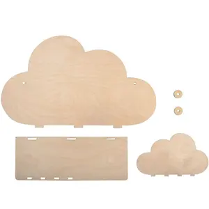 Estante de madera de nube flotante DIY, estante de nube de madera, decoración de pared, KIT DIY, estantes de guardería para habitación de bebé