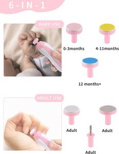 Coupe-ongles électrique pour bébé, lime à ongles pour bébé sans griffes tranchantes, 6 en 1 avec lumière de sécurité, soin des ongles des nouveau-nés - Product Image 3