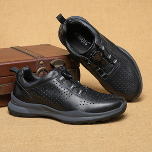 Chaussures bateau sportives en cuir véritable pour hommes, bout rond, semelle extérieure en caoutchouc respirante, pour le printemps et les loisirs - Product Image 3