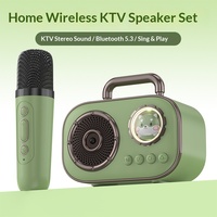 Système de sonorisation karaoké sans fil portable pour la maison avec haut-parleur 5.3 et double microphone en plastique pour chant en extérieur et usage familial