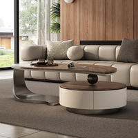 Nouveau Design Style Chinois Moderne De Luxe En Bois Massif En Forme Spéciale Feuille Salon Creative Table Basse
