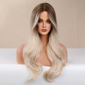 Wholesale Premium Futura Heat Resistant Fiber Natural Wavy Blonde Mono Lace Front Synthetic <strong>Wig</strong> <strong>Monofilament</strong> Lace <strong>Wig</strong> - Product Image 6