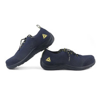 Chaussures de sécurité DELTAPLUS pour hommes, bleu-jaune, embout en acier, anti-perforation, anti-impact, tige en maille double tricot, semelle en PU à densité unique