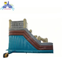 Lilytoys Toboggan gonflable d'aventure dans la jungle avec mur d'escalade, trampoline en PVC certifié CE pour enfants