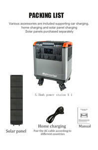 Station d'alimentation portable 5000W 5376Wh LiFePO4, générateur solaire avec UPS pour la sauvegarde à domicile - Product Image 6