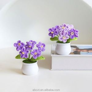 Decoración de Escritorio para Balcón, Flores Tejidas a Mano, Maceta de Flores Tejidas a Crochet, Maceta de Flores Inmortales - Product Image 4