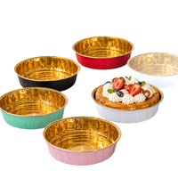 Moule à gâteau jetable en papier coloré avec bordure dorée, résistant au four, disponible en plusieurs couleurs, 50 pièces