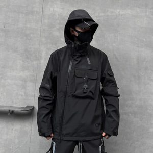 Chaqueta Bomber de Invierno para Hombre LAYENNE, Talla XL, con Capucha, Estilo Techwear, Cortavientos, Bordada, Impermeable, de Poliéster, Estilo <span class=keywords><strong>Safari</strong></span> - Product Image 4