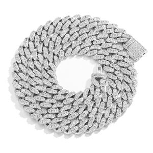 ユニセックス8mm単列アイスダイヤモンドリンクチェーンネックレスヒップホップスタイル18K金メッキ銅プロングセッティングジルコン - Product Image 3