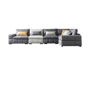 Juego de Sofás Seccionales Modernos de Tela, <span class=keywords><strong>Sofá</strong></span> Esquinero Económico, Muebles para Sala de Estar con Reposapiés - Product Image 3