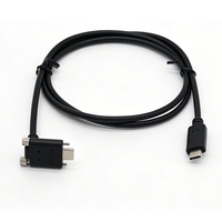Cable USB Tipo-C Macho a Macho en Ángulo de 90 Grados con Doble Bloqueo Seguro M2, Trenzado y Cubierta de PVC para Impresoras y Cámaras