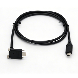 Cable USB Tipo-C Macho a Macho en Ángulo de 90 Grados con Doble Bloqueo Seguro <span class=keywords><strong>M2</strong></span>, Trenzado y Cubierta de PVC para Impresoras y Cámaras - Product Image 1