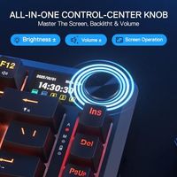 Clavier de jeu sans fil OEM ODM K724 PRO 81 touches avec écran, bouton rotatif, affichage LED EasyControl, zéro latence, tri-mode, rétroéclairé