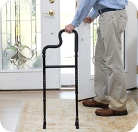 Canne d'assistance pour monter les escaliers, aide à la mobilité à double marchepied, poignées ergonomiques à 2 niveaux, déambulateur d'escalier réglable pour seniors