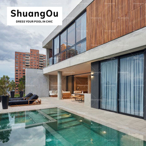 Piastrelle Shuangou all'ingrosso 97x97mm antiscivolo in marmo opaco Look verde piastrelle piscina paesaggio paesaggio Sukabumi piastrelle per piscina mosaico - Product Image 2
