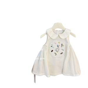 Tongxingyuan Girls Sleeveless Embroidered Dress Collared Summer Breathable Cotton Dress For Baby Girls - Product Image 5