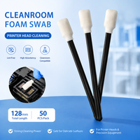 Rectángulo de 128 mm Hisopo de espuma - Palillo resistente - para boquillas de cabezales de impresión de inyección de tinta, limpiadores, estaciones de capping y puertos de tinta - Sala limpia