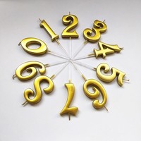Bougie de gâteau en cire de paraffine de luxe, chiffres grands numérotés, pour fête d'anniversaire, en boîte dorée, modèle Digital Tyrant
